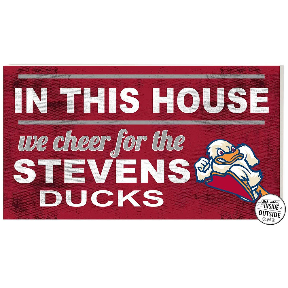 Red Stevens Institute of Technology Ducks 11'' x 20'' Indoor/Outdoor In This House Sign