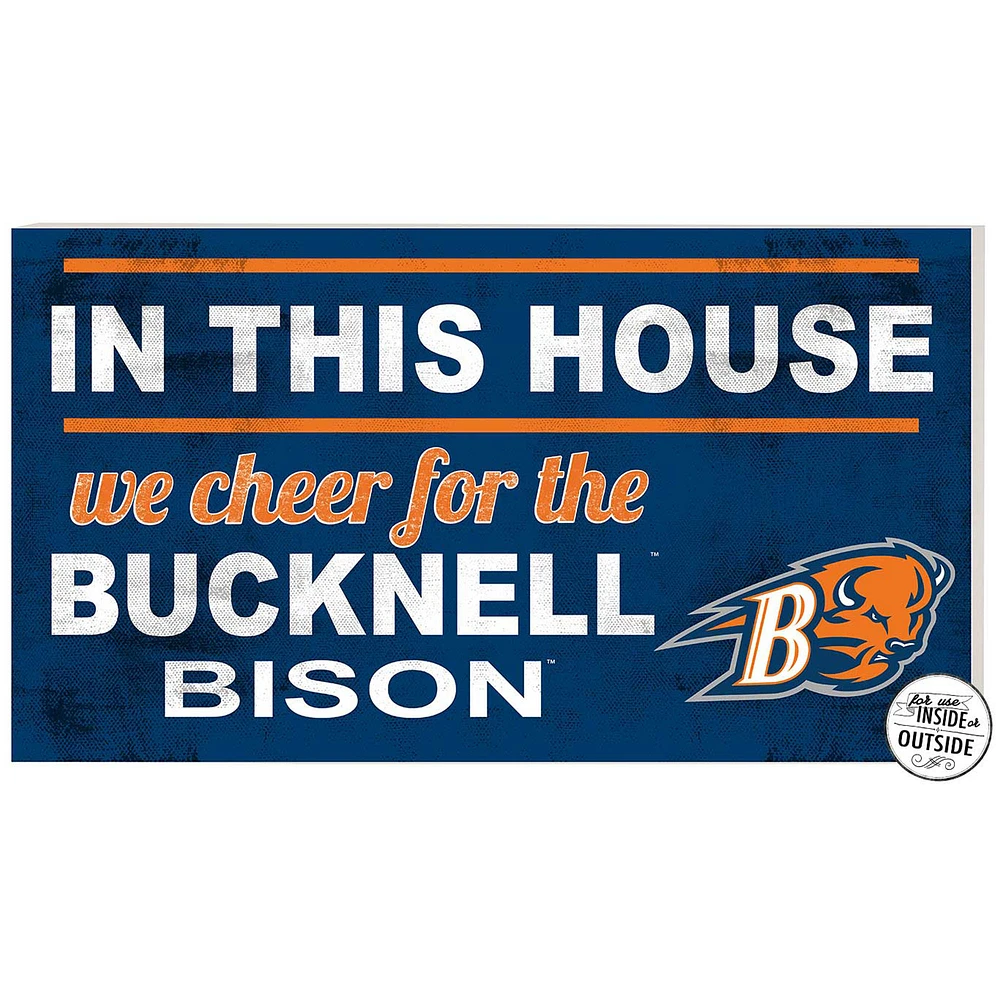 Blue Bucknell Bison 11'' x 20'' Indoor/Outdoor In This House Sign