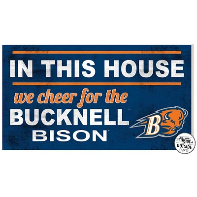 Blue Bucknell Bison 11'' x 20'' Indoor/Outdoor In This House Sign