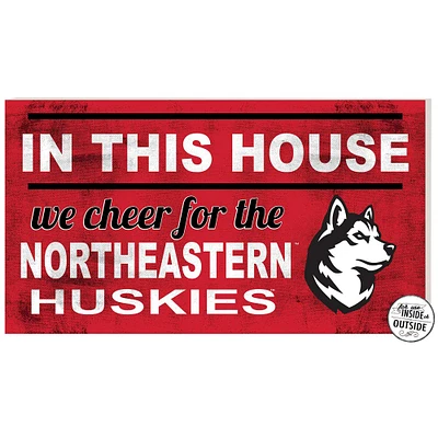 Red Northeastern Huskies 11'' x 20'' Indoor/Outdoor In This House Sign
