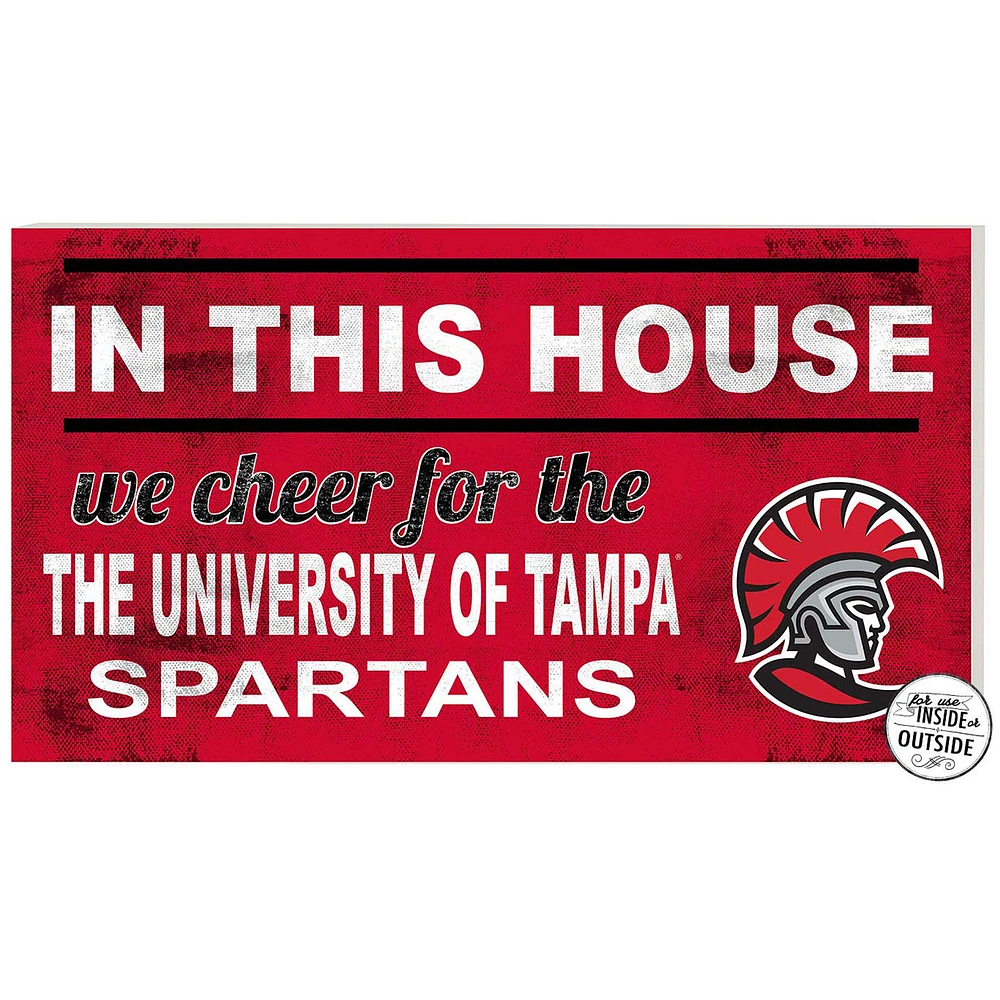 Red University of Tampa Spartans 11'' x 20'' Indoor/Outdoor In This House Sign