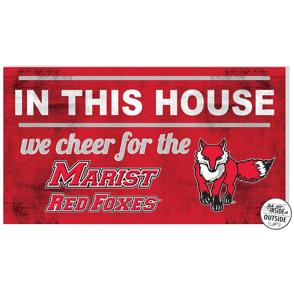 Red Marist Red Foxes 11'' x 20'' Indoor/Outdoor In This House Sign