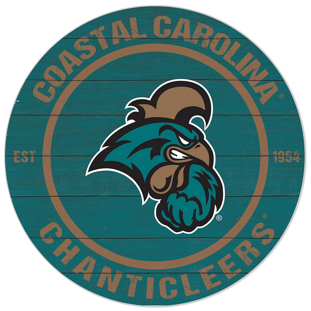 Teal Coastal Carolina Chanticleers 20'' x 20'' Indoor/Outdoor Circle Sign