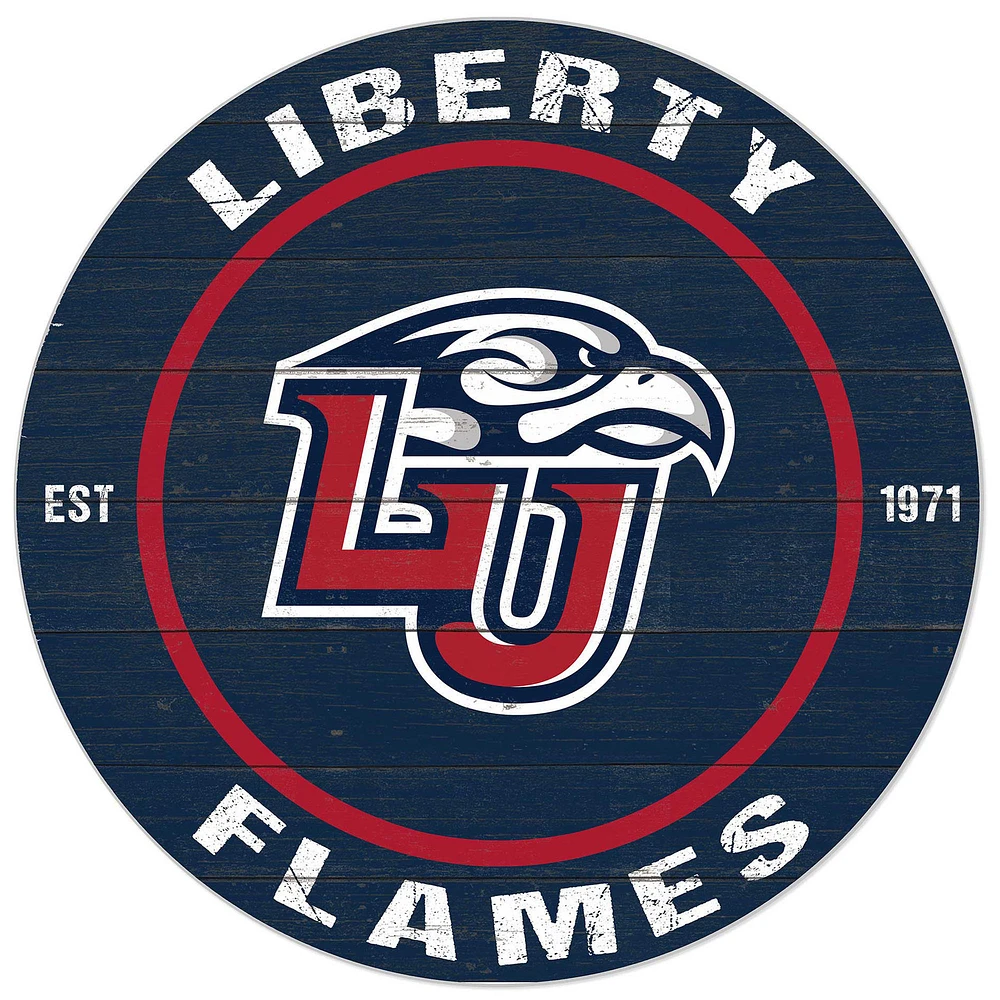 Navy Liberty Flames 20'' x 20'' Indoor/Outdoor Circle Sign