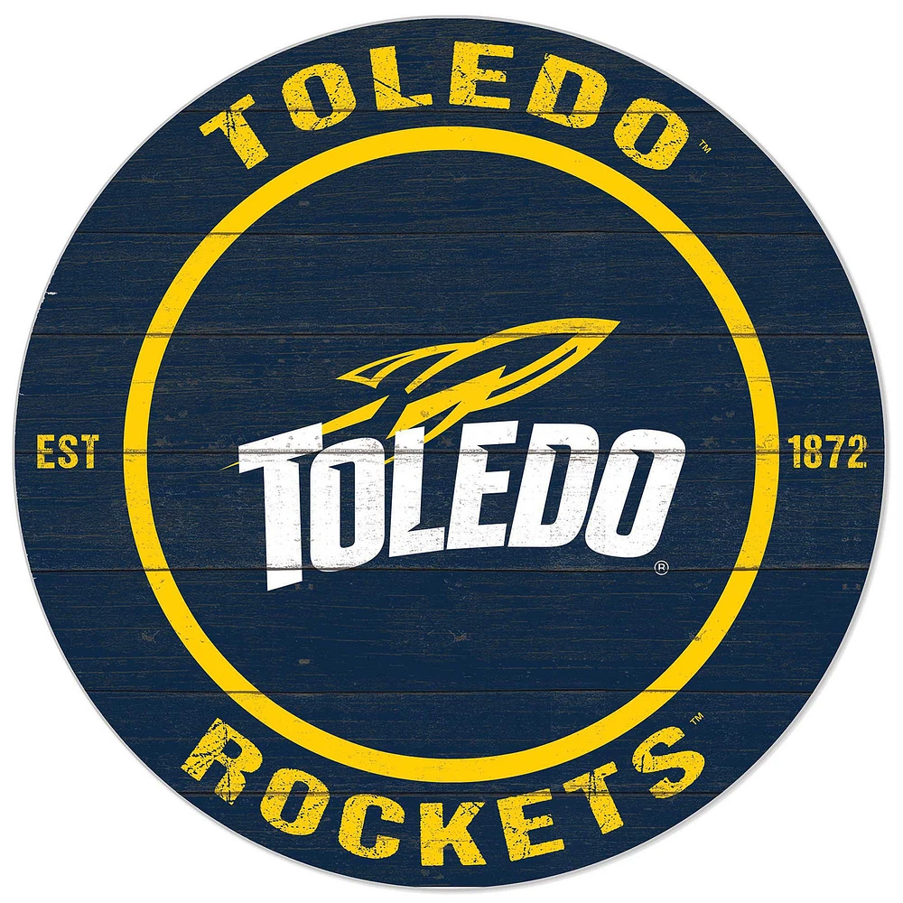 Navy Toledo Rockets 20'' x 20'' Indoor/Outdoor Circle Sign