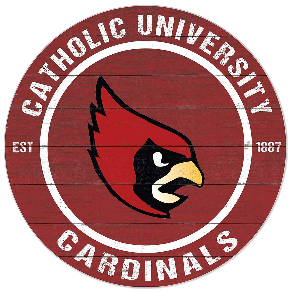 Red Catholic University Cardinals 20'' x 20'' Indoor/Outdoor Circle Sign