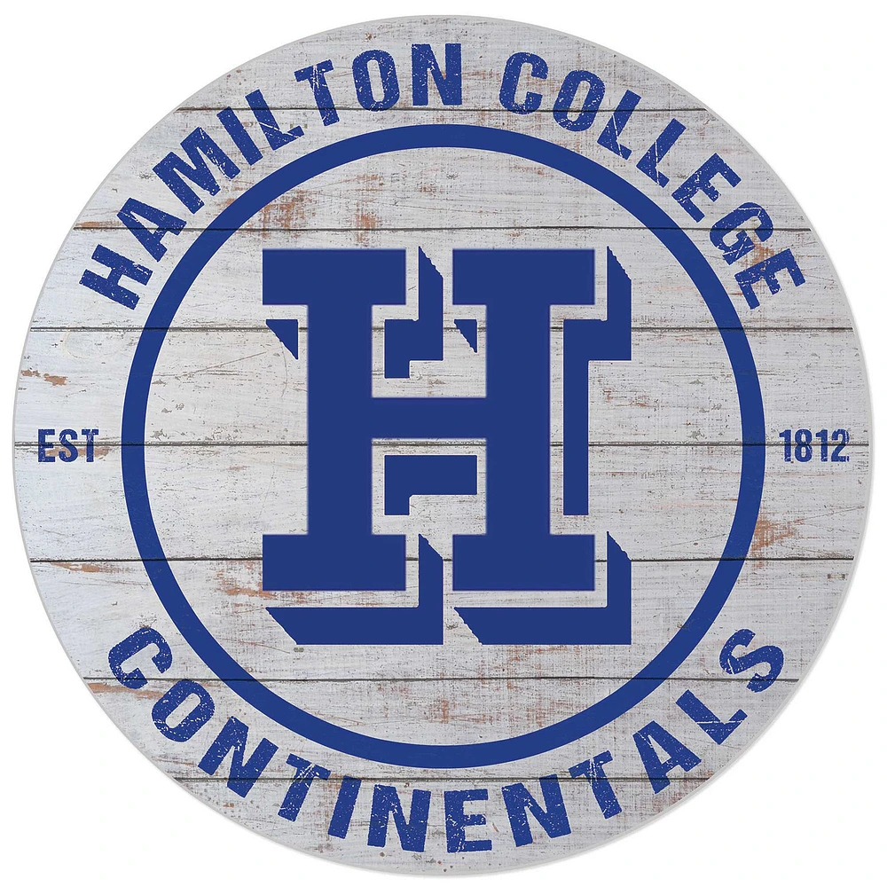 White Hamilton Continentals 20'' x 20'' Indoor/Outdoor Weathered Circle Sign