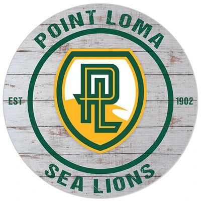 White Point Loma Sea Lions 20'' x 20'' Indoor/Outdoor Weathered Circle Sign