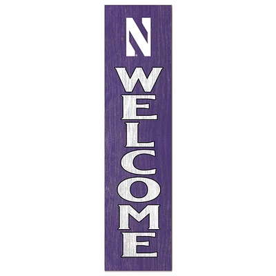 Northwestern Wildcats 12'' x 48'' Welcome Outdoor Leaner