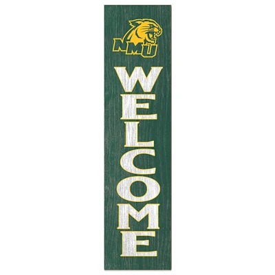 Northern Michigan Wildcats 12'' x 48'' Welcome Outdoor Leaner