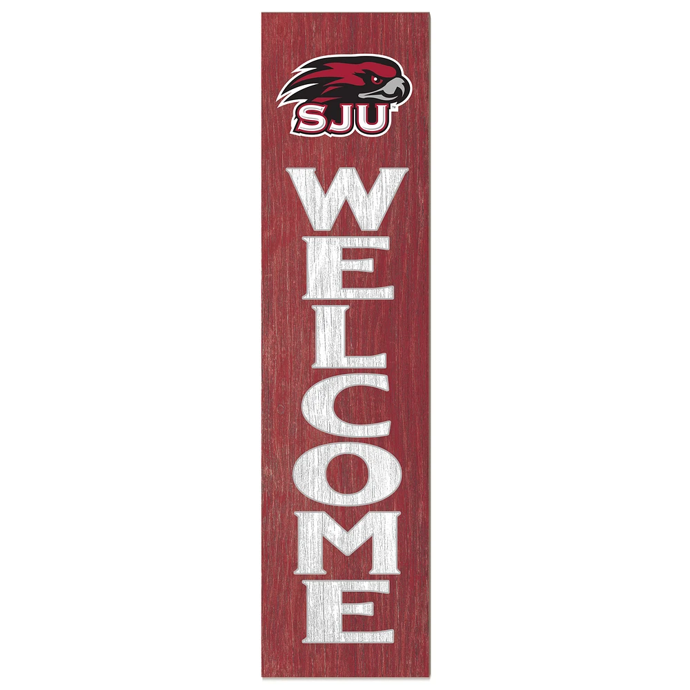 Saint Joseph's Hawks 12'' x 48'' Welcome Outdoor Leaner