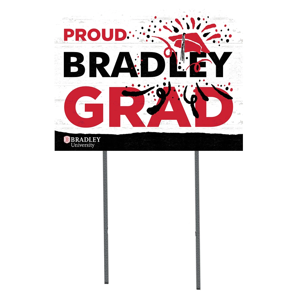 Bradley Braves 18'' x 24'' Grad Yard Sign