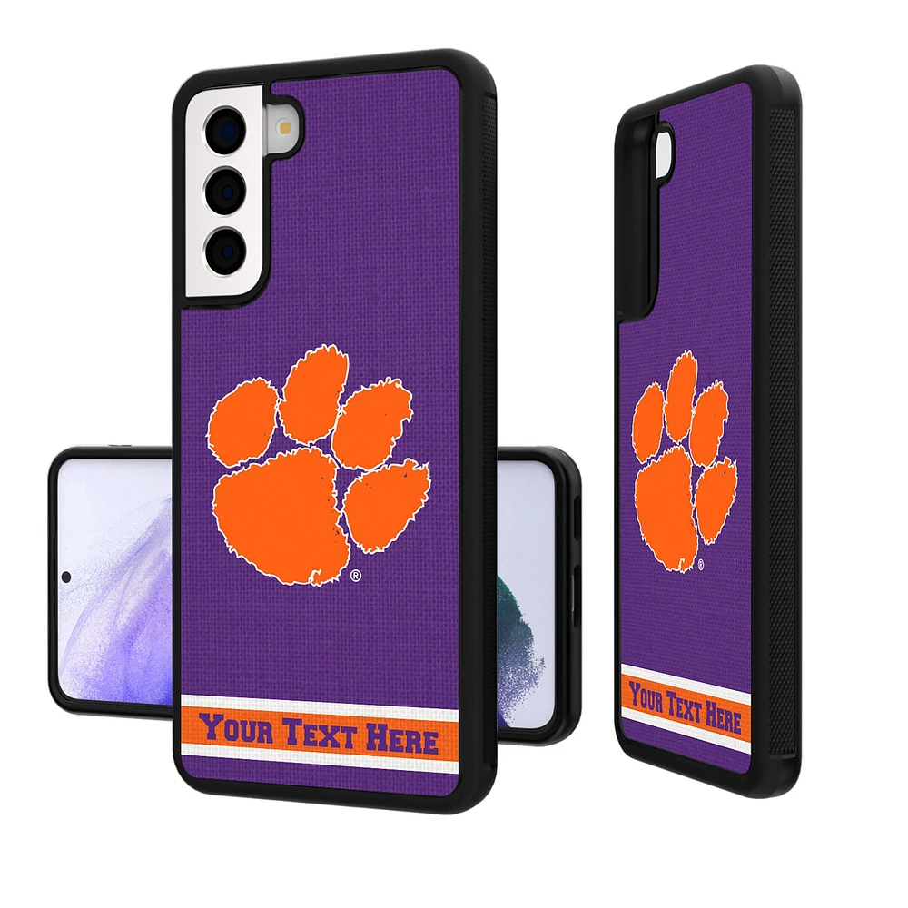 Clemson Tigers Galaxy Endzone Stripe Personalized Bump Case