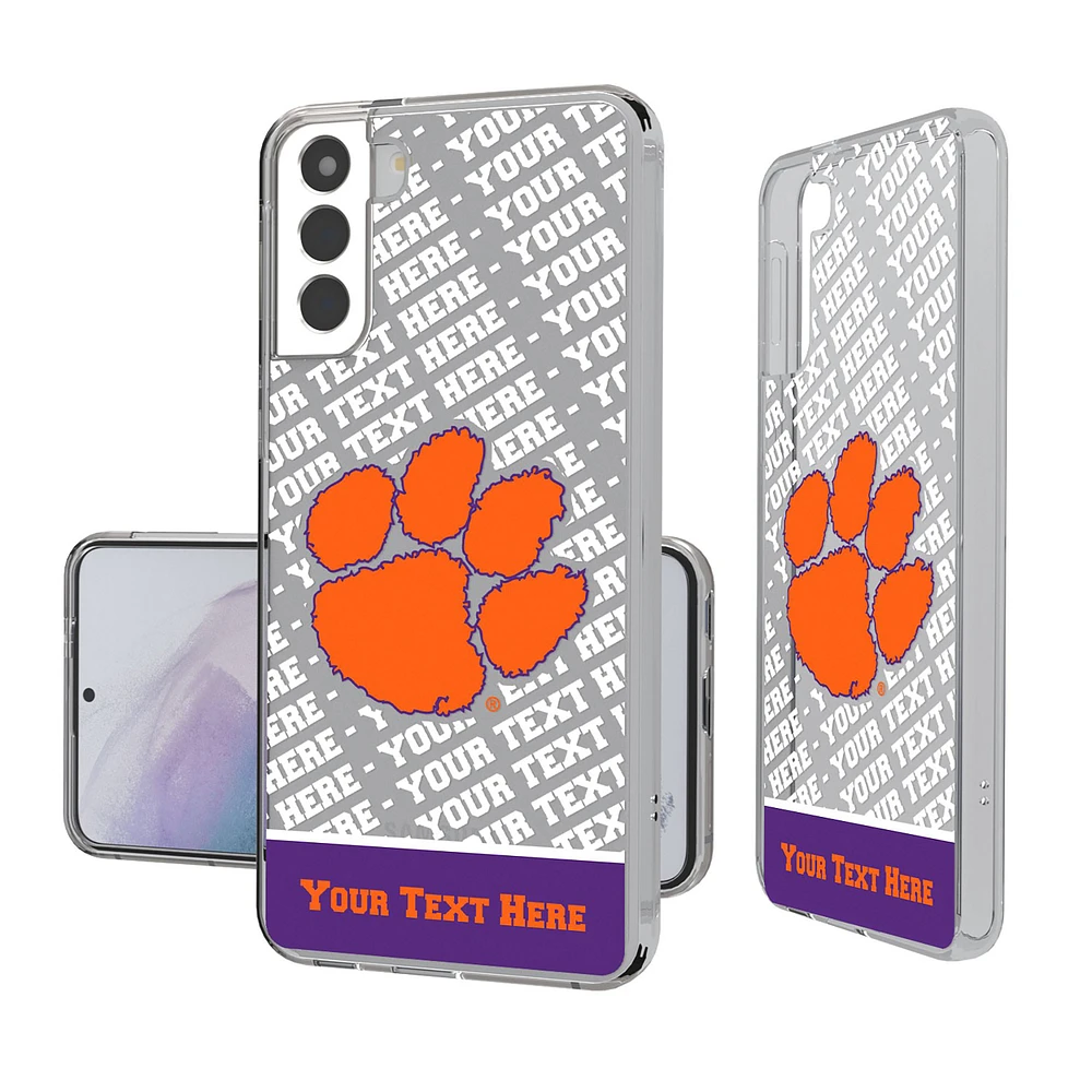 Clemson Tigers Galaxy Endzone Personalized Clear Case