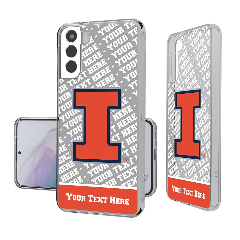 Illinois Fighting Illini Galaxy Endzone Personalized Clear Case