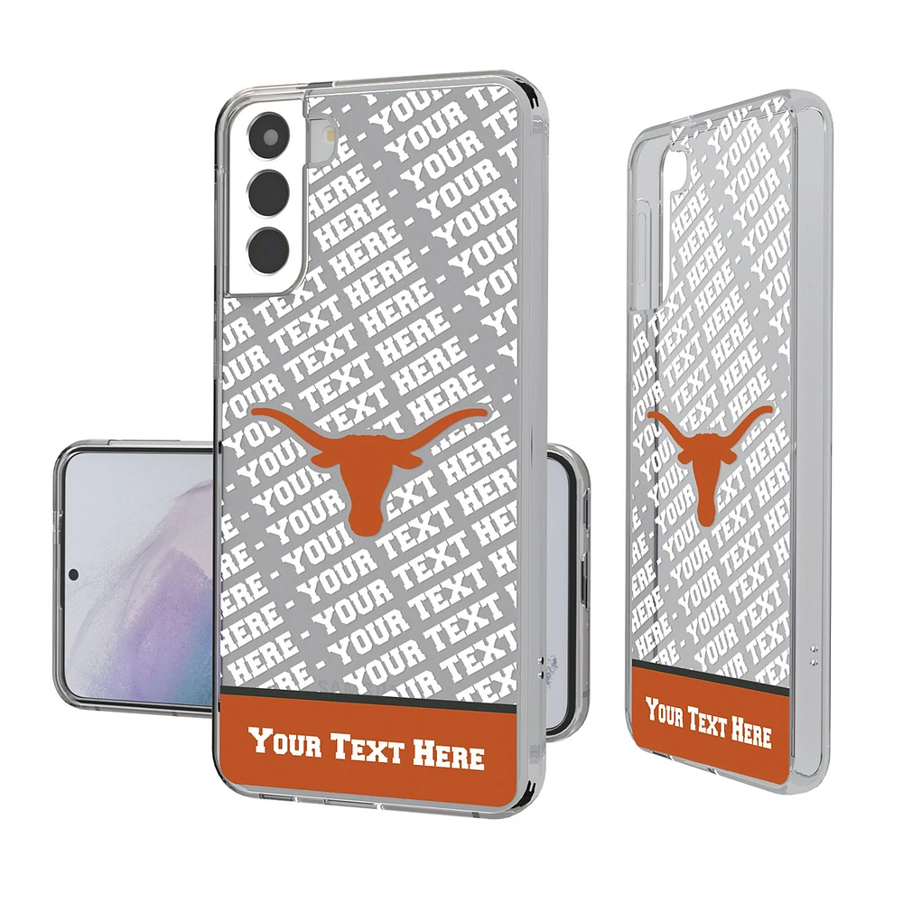 Texas Longhorns Galaxy Endzone Personalized Clear Case
