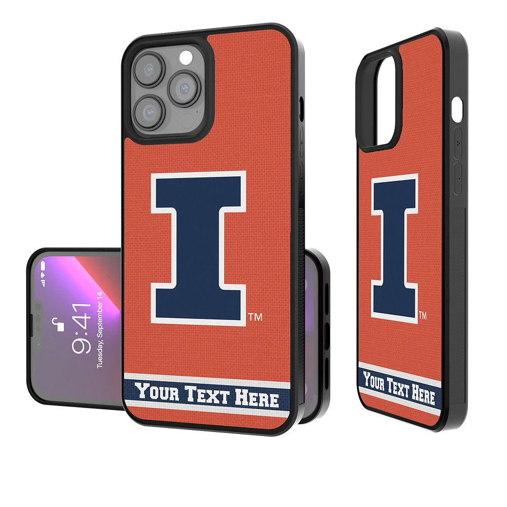 Illinois Fighting Illini Stripe iPhone Personalized Bump Case