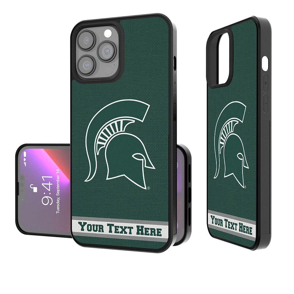 Michigan State Spartans Stripe iPhone Personalized Bump Case