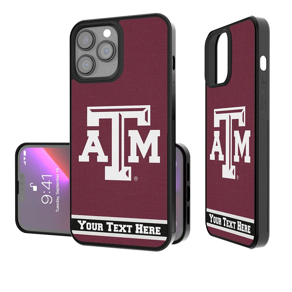 Texas A&M Aggies Stripe iPhone Personalized Bump Case