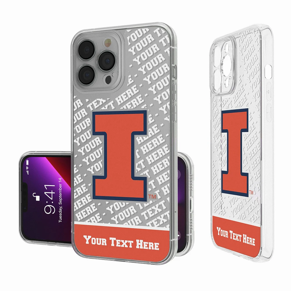 Illinois Fighting Illini Endzone iPhone Personalized Clear Case