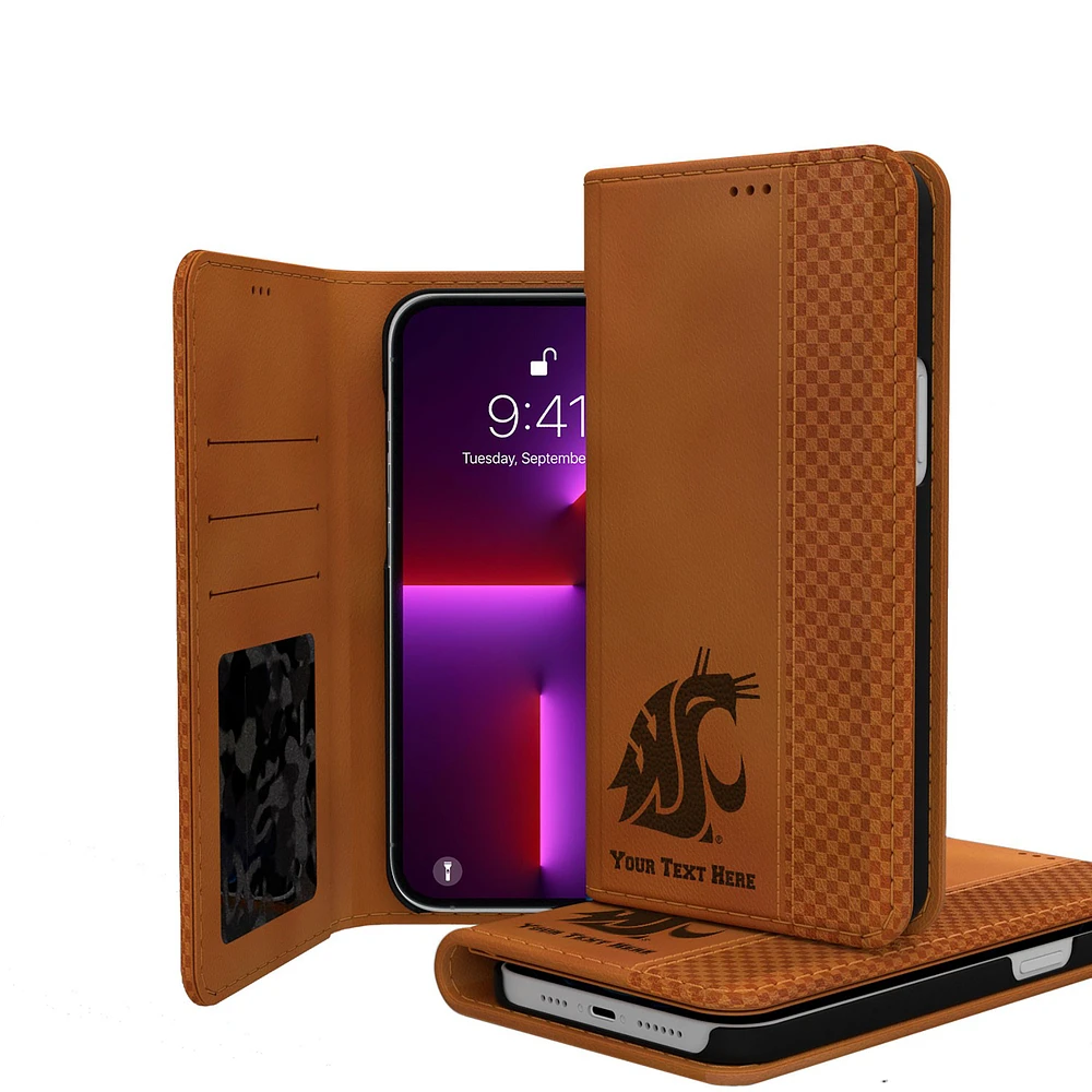 Washington State Cougars Burn iPhone Personalized Folio Case