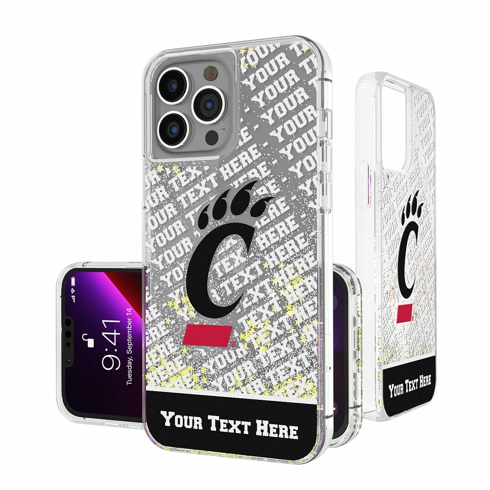 Cincinnati Bearcats iPhone Endzone Personalized Glitter Case