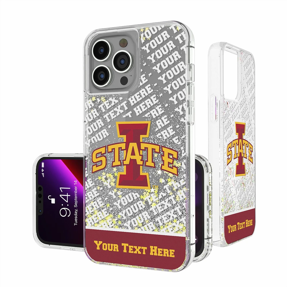 Iowa State Cyclones iPhone Endzone Personalized Glitter Case