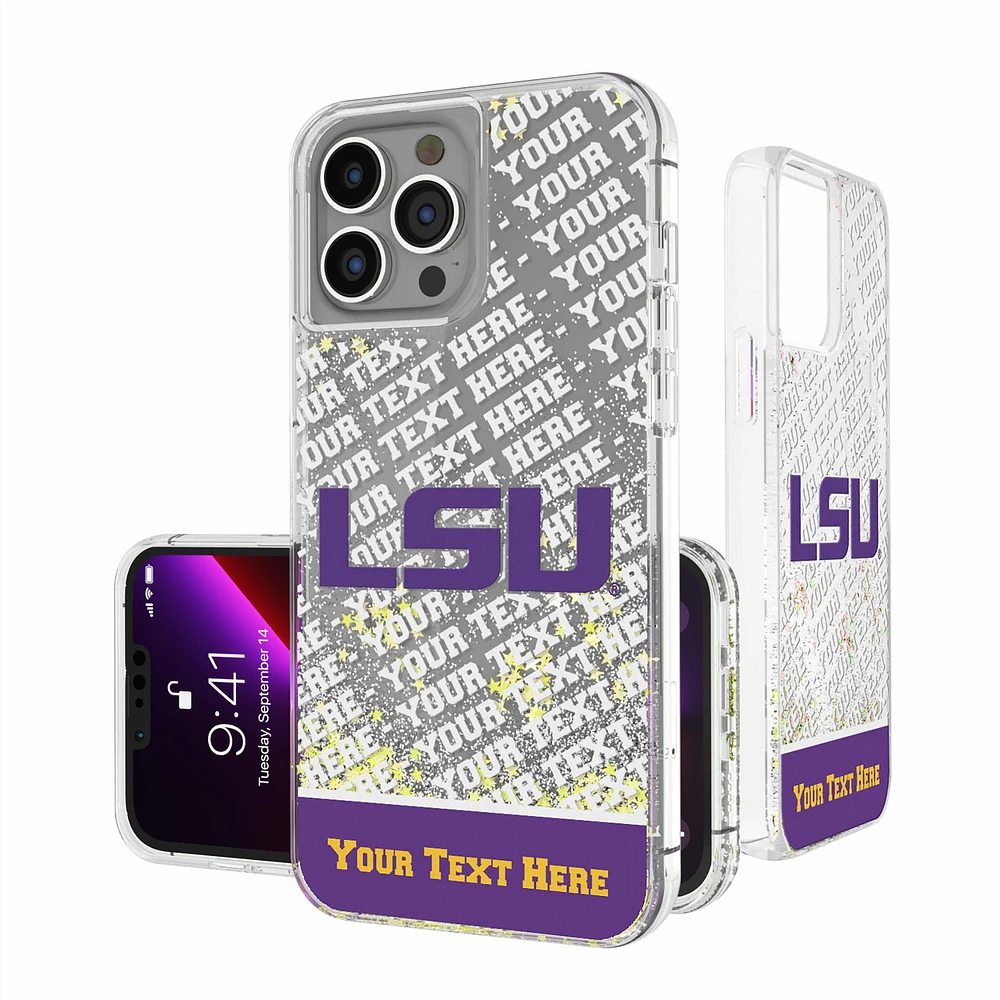 LSU Tigers iPhone Endzone Personalized Glitter Case