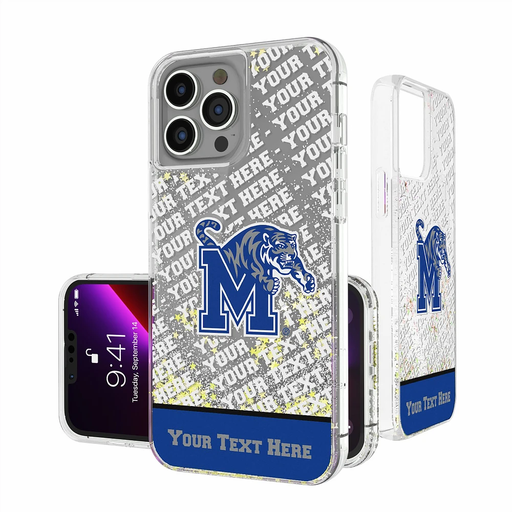 Memphis Tigers iPhone EndZone Logo Personalized Glitter Case