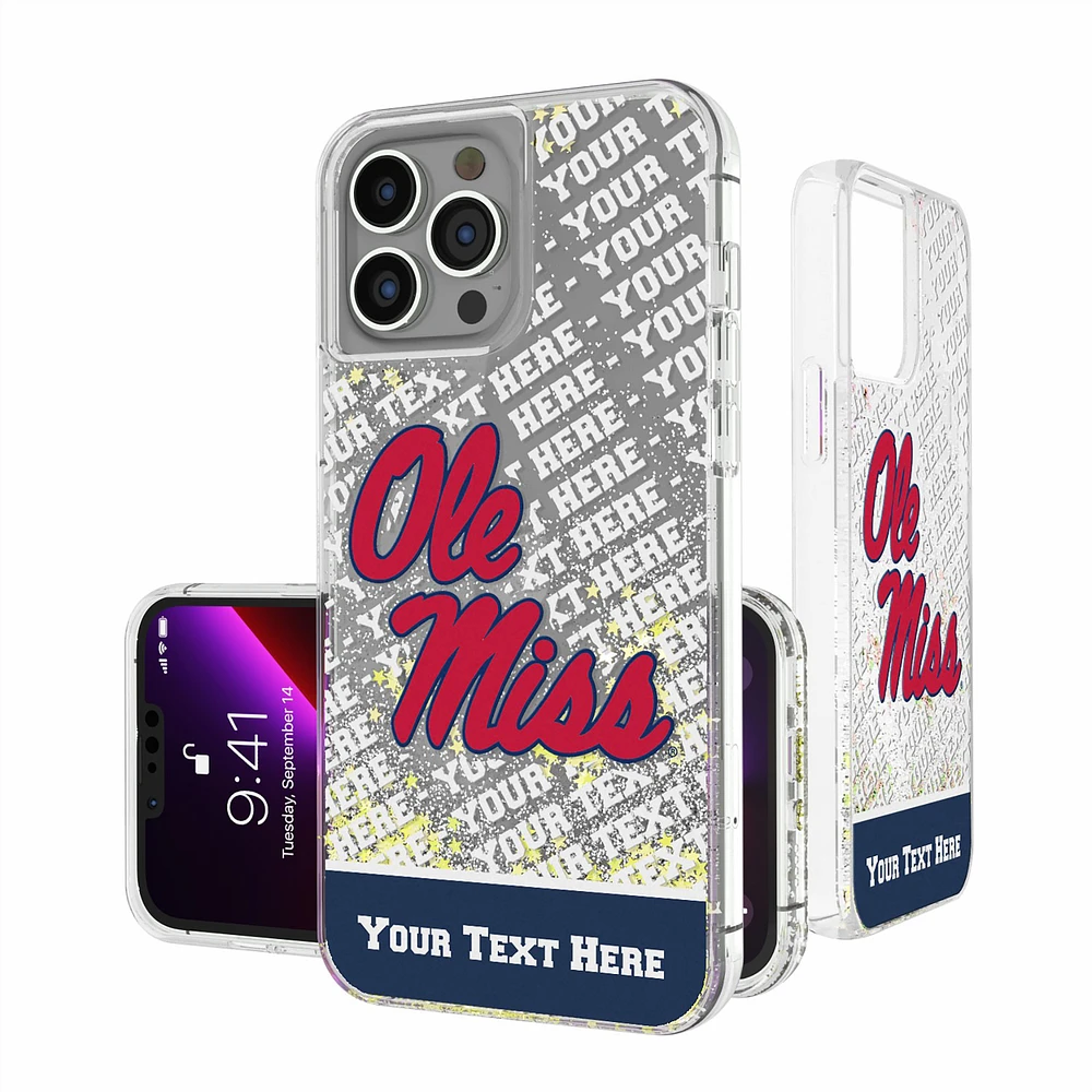 Ole Miss Rebels iPhone Endzone Personalized Glitter Case