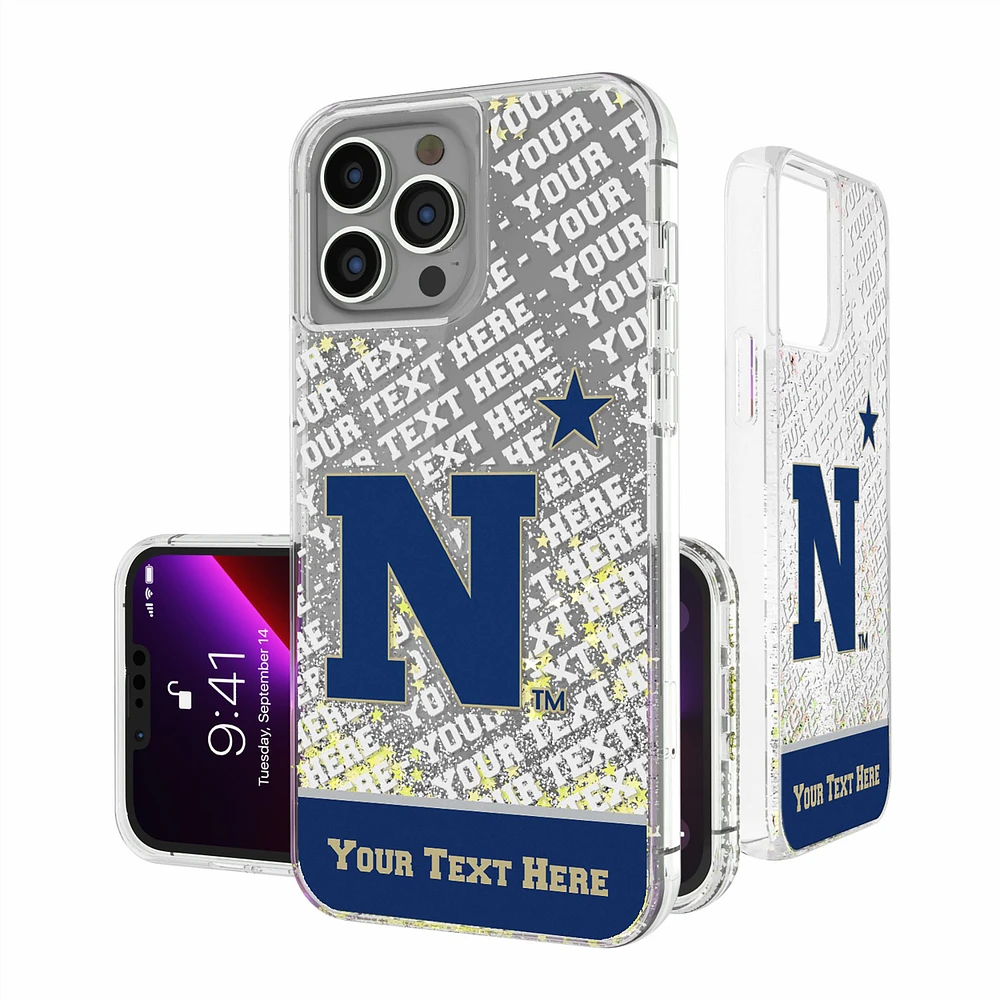 Navy Midshipmen iPhone Endzone Personalized Glitter Case