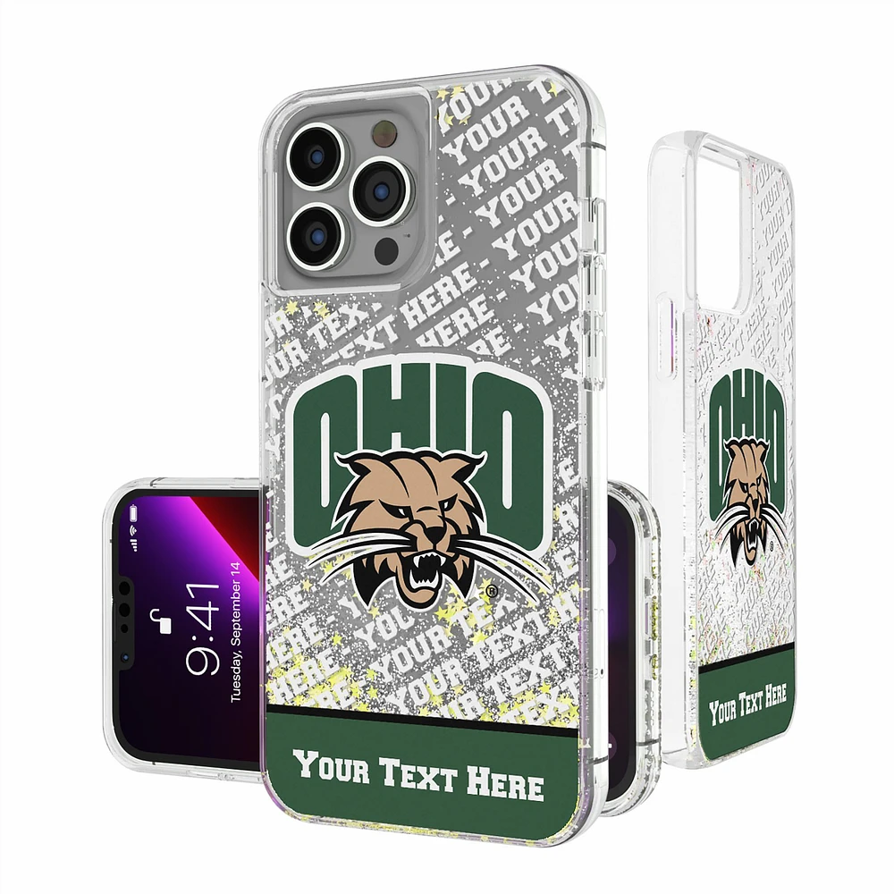 Ohio Bobcats iPhone Endzone Personalized Glitter Case