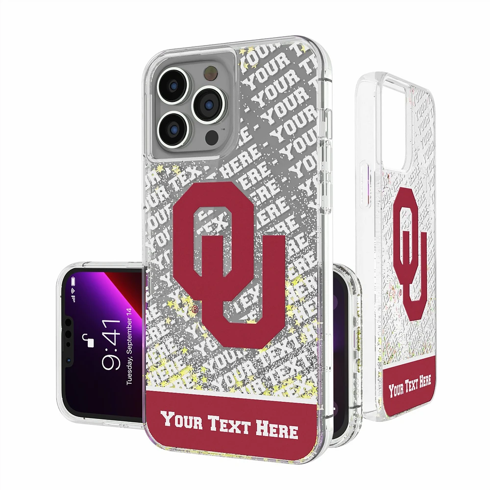 Oklahoma Sooners iPhone Endzone Personalized Glitter Case