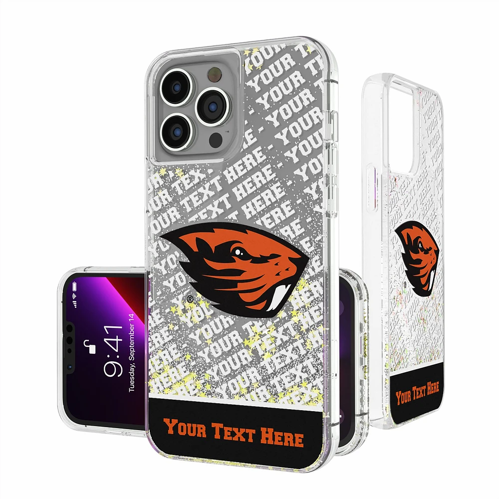 Oregon State Beavers iPhone Endzone Personalized Glitter Case