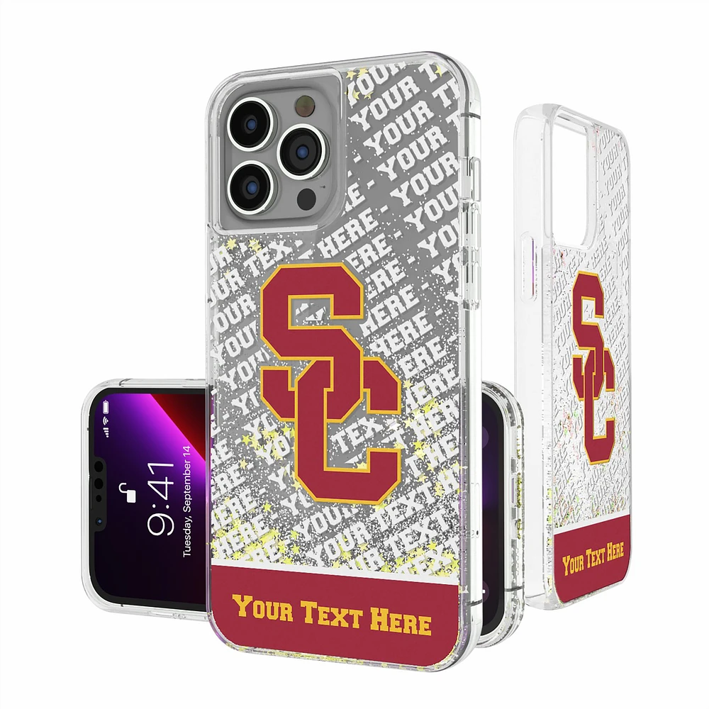 USC Trojans iPhone Endzone Personalized Glitter Case
