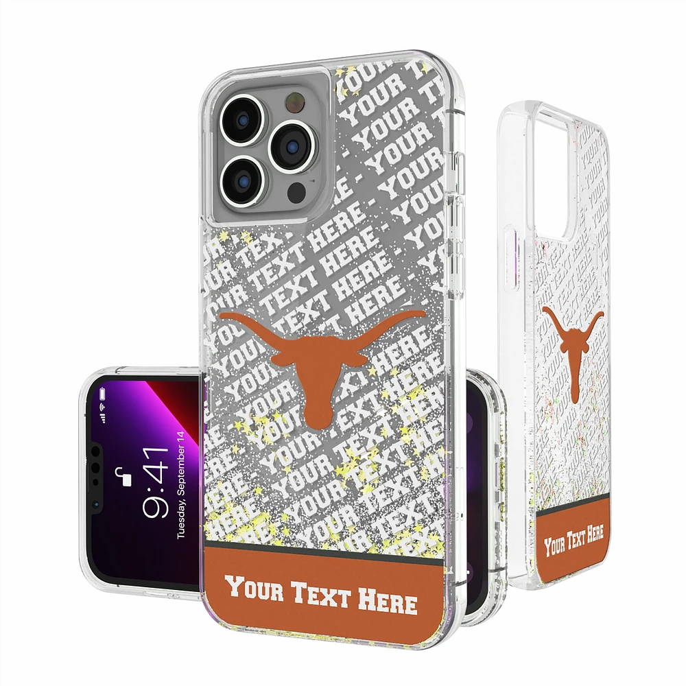 Texas Longhorns iPhone Endzone Personalized Glitter Case