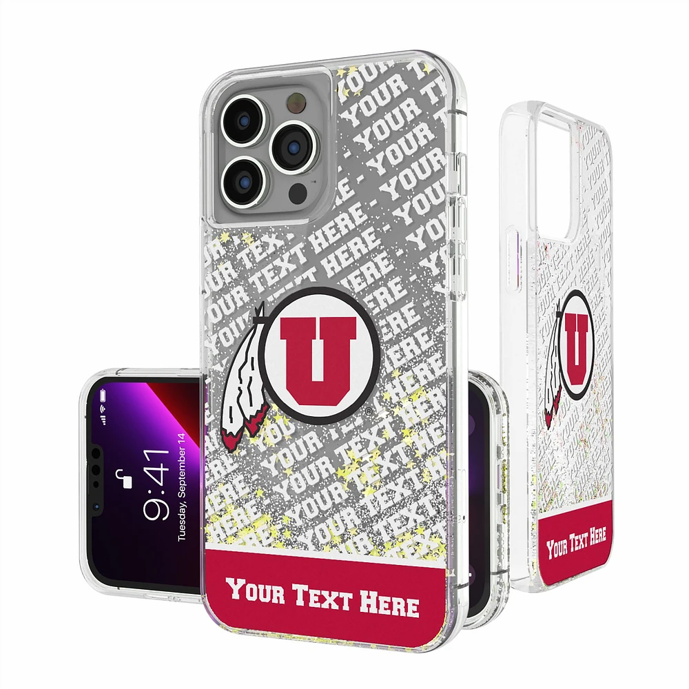 Utah Utes iPhone Endzone Personalized Glitter Case