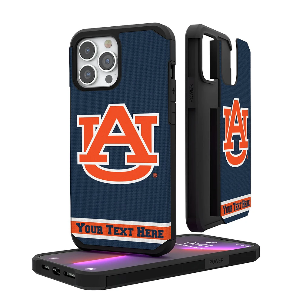 Auburn Tigers iPhone Stripe Personalized Rugged Case