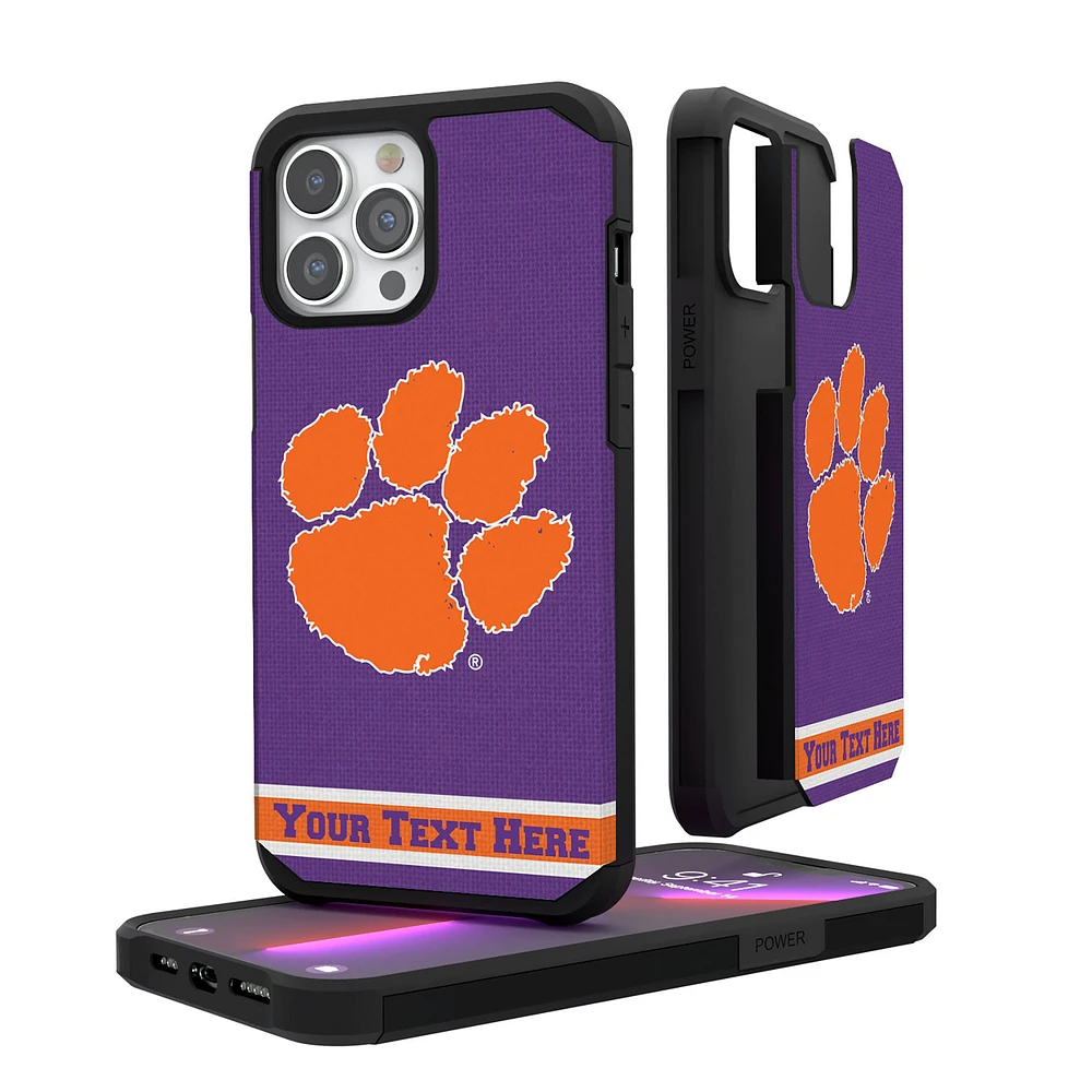 Clemson Tigers iPhone Stripe Personalized Rugged Case