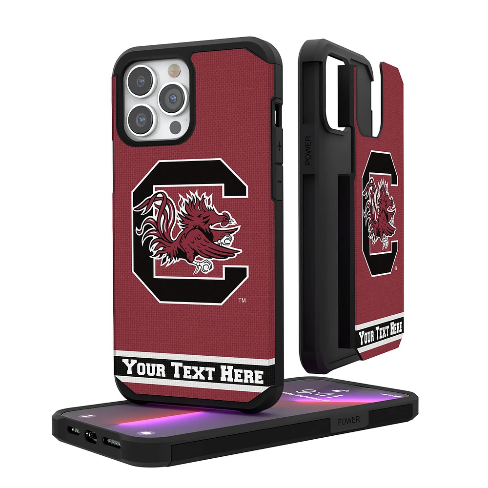 South Carolina Gamecocks iPhone Stripe Personalized Rugged Case