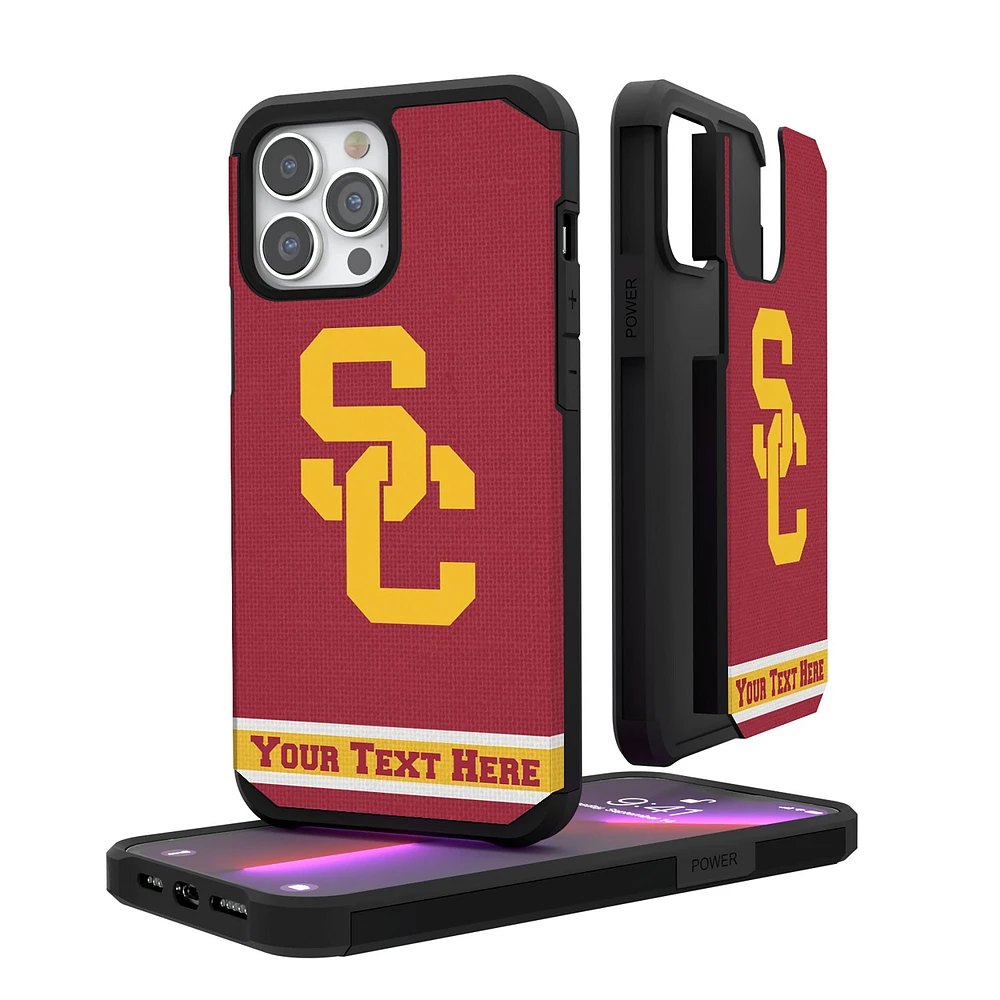 USC Trojans iPhone Stripe Personalized Rugged Case