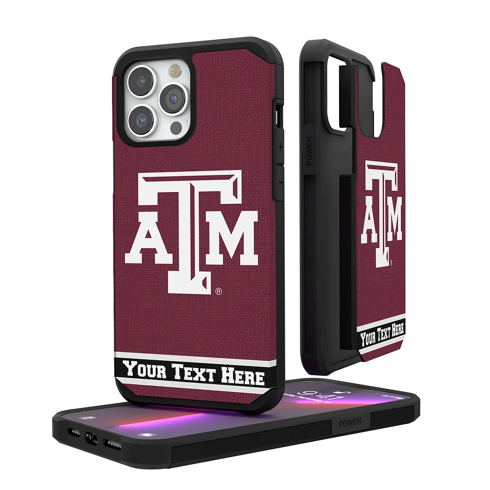 Texas A&M Aggies iPhone Stripe Personalized Rugged Case