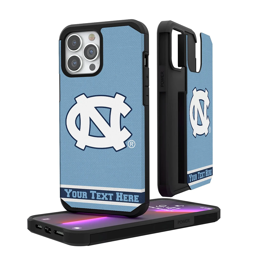 North Carolina Tar Heels iPhone Stripe Personalized Rugged Case
