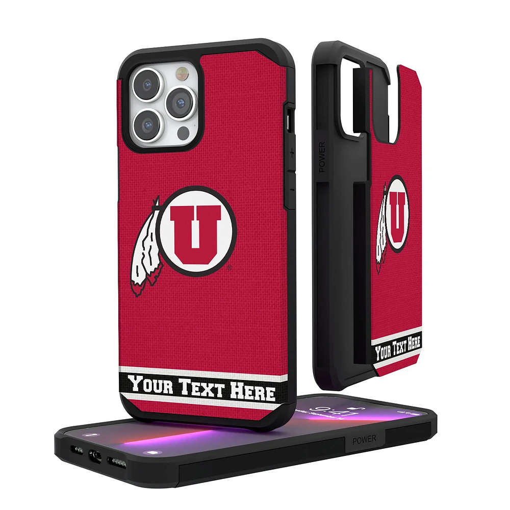 Utah Utes iPhone Stripe Personalized Rugged Case