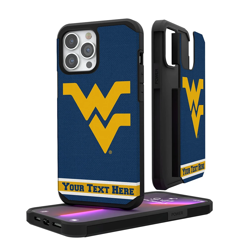 West Virginia Mountaineers iPhone Stripe Personalized Rugged Case