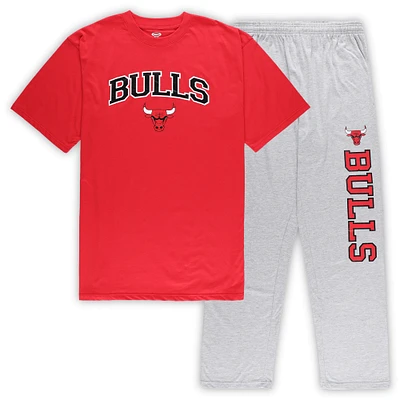 Men's Concepts Sport Red/Heather Gray Chicago Bulls Big & Tall Top and Pajama Pants Sleep Set