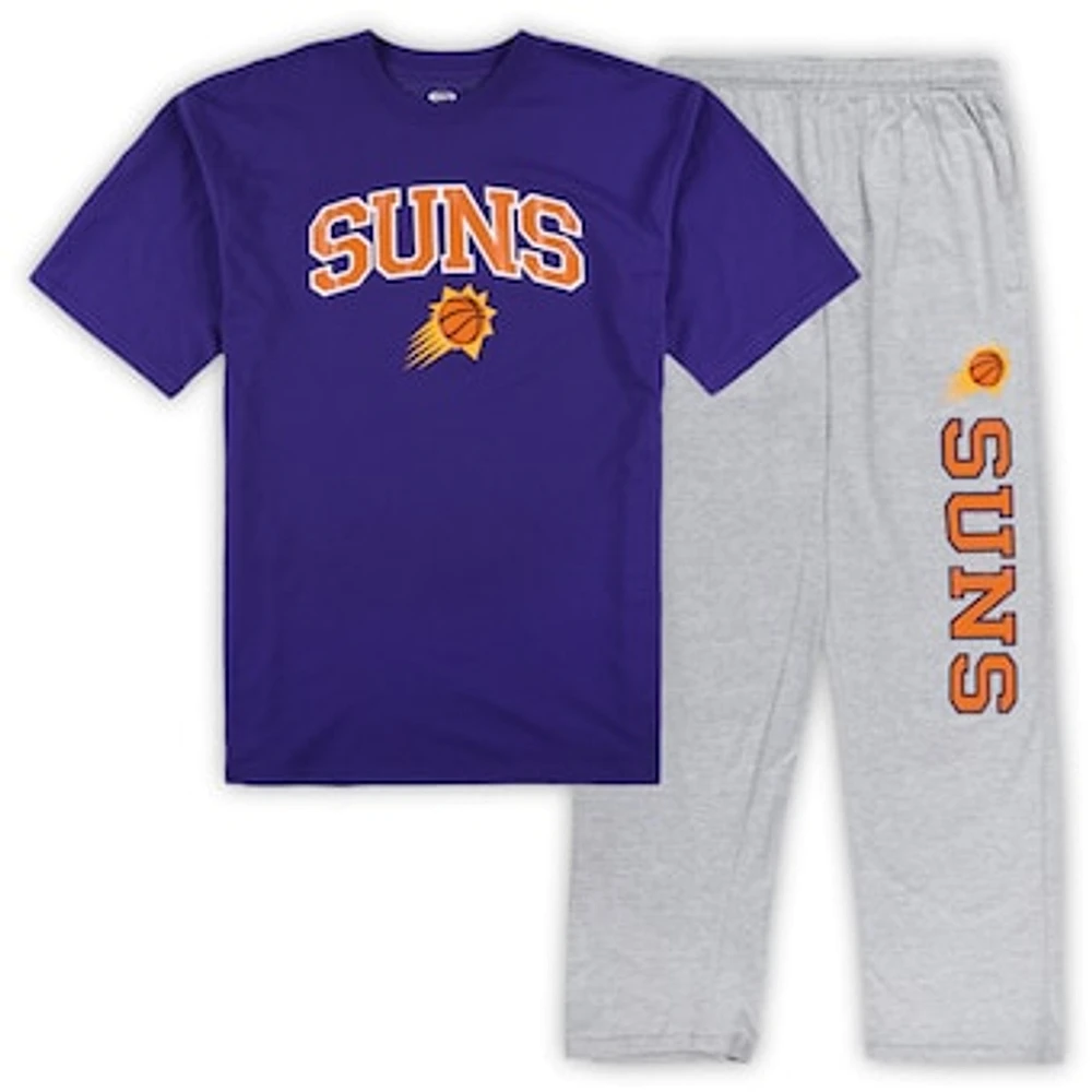 Men's Concepts Sport Purple/Heather Gray Phoenix Suns Big & Tall Top and Pajama Pants Sleep Set
