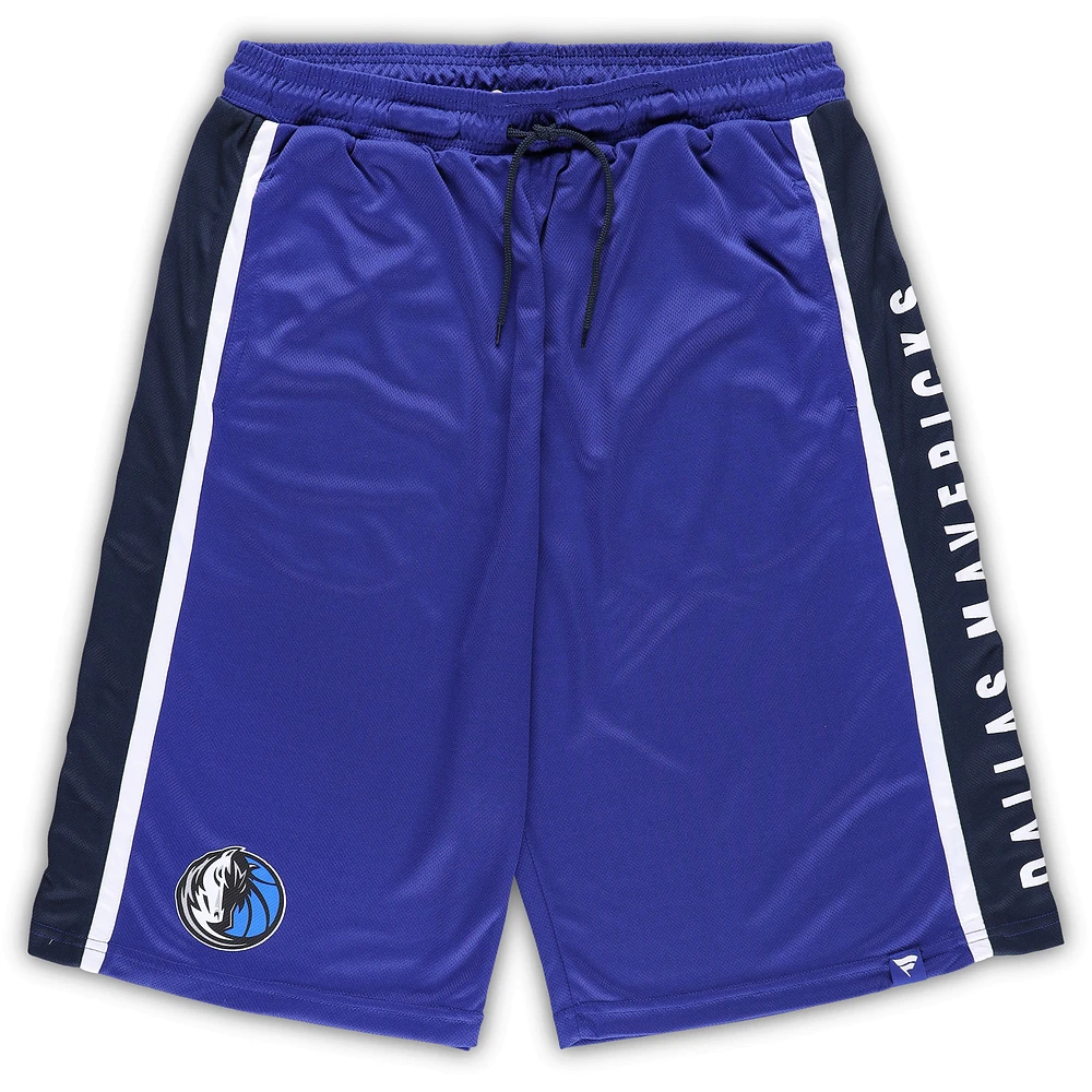 Men's Fanatics Blue Dallas Mavericks Big & Tall Referee Iconic Mesh Shorts