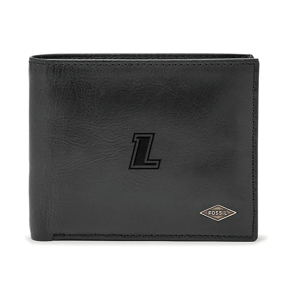 Men's Fossil Black Loyola Greyhounds Leather Ryan RFID Passcase Wallet
