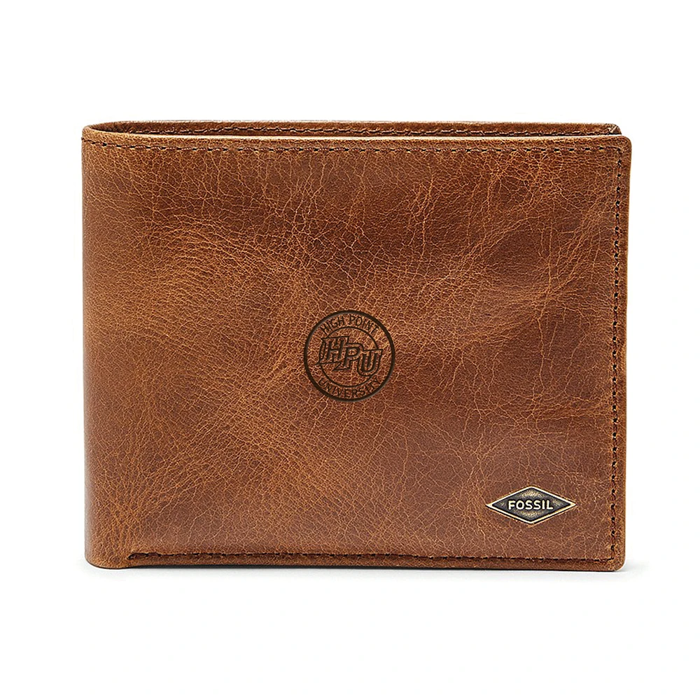 Men's Fossil Brown High Point Panthers Leather Ryan RFID Passcase Wallet